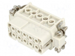 Connector: HDC | contact insert | female | S-A | PIN: 10 | 10+PE | 16A