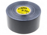 Tape: duct | W: 48mm | L: 25m | Thk: 0.25mm | black | natural rubber | 15%