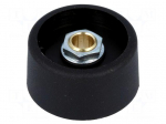 Knob | without pointer | polyamide | &Oslash;shaft: 6mm | &Oslash;31x16mm | black
