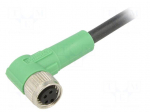 Connection lead | M8 | PIN: 4 | angled | 3m | plug | 30VAC | 4A | -25&divide;90&deg;C