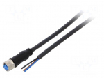 Connection lead | M8 | PIN: 3 | straight | 10m | plug | 60VAC | 4A | -40&divide;80&deg;C