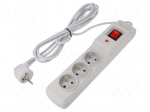 Plug socket strip: protective | Sockets: 3 | 250VAC | 10A