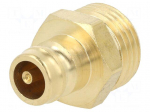 Connector | connector pipe,with valve | max.15bar | brass | Seal: FPM