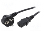 Cable | 3x0.75mm2 | CEE 7/7 (E/F) plug angled,IEC C13 female