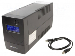 Power supply: UPS | 480W | 850VA | 230V | 286x100x144mm | 9Ah | Ubatt: 12V