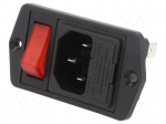 Connector: AC supply | socket | male | 10A | 250VAC | C14 (E) | IEC 60320