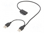 USB to SATA adapter | SATA plug,USB A plug x2 | 0.5m