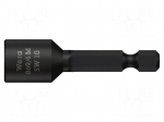 Screwdriver bit | 6-angles socket | 1/4" | HEX 13mm | magnetic
