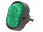 ROCKER | SPST | Pos: 2 | ON-OFF | 30A/12VDC | green | LED | RD | Body: black