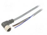 Cable: for sensors/automation | M12 | PIN: 4 | angled | 5m | plug | 250VDC