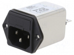 Connector: AC supply | socket | male | Inom: 6A | Ir: 0A | 250VAC | C14 (E)