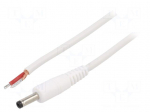 Cable | 1x1mm2 | wires,DC 4,0/1,7 plug | straight | white | 1.5m | round