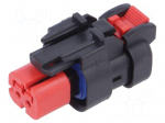 Connector: automotive | black | plug | female | PIN: 2 | crimped | 14AWG
