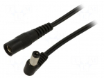 Cable | 2x0.5mm2 | DC 5,5/2,1 plug,DC 5,5/2,1 socket | angled | 2m