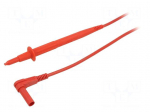 Test lead | 20A | probe tip,angular banana plug 4mm | Len: 1.5m | red