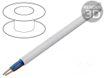 Wire | YDY | 2x6mm2 | round | wire | Cu | PVC | white | 450V,750V | 100m