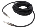 Cable | Jack 6,3mm 2pin plug,both sides | 6m | black | 0.55mm2