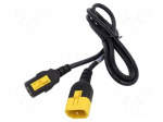 Cable | 3x0.75mm2 | IEC C13 female,IEC C14 male | PVC | 1.5m | black