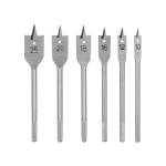 T&ouml;&ouml;riistad ja m&otilde;&otilde;teseadmed // Lisaseadmed lihvijatele, puuridele ja kruvikeerajatele // Wiertła łopatkowe - zestaw szt.6 (10-25mm) etui