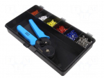Tools set: for crimping push-on connectors, terminal crimping