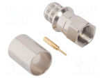 Connector: F | plug | male | crimped | for cable | straight | gold-plated