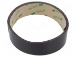 Tape: magnetic | W: 25mm | L: 1m | Thk: 0.84mm | acrylic | brown | -40&divide;71&deg;C