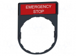 Description label | 22mm | Harmony XB4 | black,red | plastic