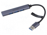 Hub USB | USB A socket x4,USB A plug | USB 2.0,USB 3.0 | grey