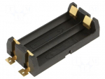 Holder | AA,R6 | Batt.no: 2 | SMT | for PCB | black | polyamide | plastic