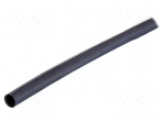 Heat shrink sleeve | dual wall,glued | 4: 1 | 8mm | L: 1.2m | black | HTAT