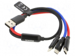 Cable | High Speed,USB 2.0 | 0.3m | black | textile