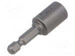 Screwdriver bit | 6-angles socket | 1/4" | HEX 10mm | magnetic