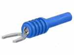 Laboratory connector: fork terminals | plug | 20A | blue | &Oslash;max: 8.2mm