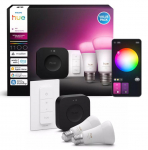 Philips Hue WCA A60 E27 2 spuldzes 1100lm + Bridge Pro + slēdzis 929003853505 8720169374683