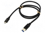 Cable | USB 3.0 | USB B plug,USB C plug | 1m | black | 5Gbps