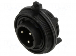 Connector: circular | socket | male | PIN: 3 | 12A | 277V | IP68,IP69K