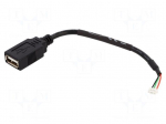 Cable | USB 2.0 | USB A socket,4pin pin header | gold-plated | 0.15m