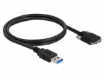 Cable | USB A plug,USB B micro plug | gold-plated | 1m | black | 5Gbps