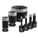 Trellid, kruvikeerajad, puurvasarad // Lisaseadmed lihvijatele, puuridele ja kruvikeerajatele // Zestaw koronek diamentowych vb 6,8,10,12,28,35,68mm