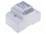 Transformer: mains | 50VA | 230VAC | 12V | IP30 | Mounting: DIN | 1.1kg