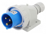 Connector: AC supply 3-phase | socket | male | 16A | 230VAC | IEC 60309