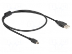 Cable | USB 2.0 | USB A plug,USB B mini plug | 0.5m | black | 480Mbps