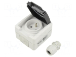 Connector: AC supply | socket | 2P+PE | 250VAC | 16A | wall mount | PIN: 3