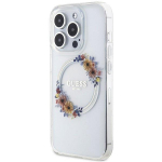Guess GUHMP15LHFWFCT Hardcase IML Flowers Wreath MagSafe for iPhone 15 Pro 6.1"