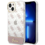 Guess GUHCP14MHG4MHP Hardcase 4G Pattern Script for iPhone 14 Plus / 15 Plus 6.7" / pink