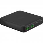 goobay USB-C multiport desktop charger, PD, GaN, 65 watts, black, 2x USB-C, 2x USB-A, Power Delivery, QuickCharge 3.0