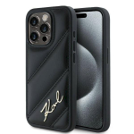 Karl Lagerfeld KLHCP15XPQDSMGK Diagonal Quilted Script Hardcase for iPhone 15 Pro Max 6.7" / black