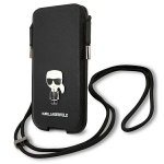 Karl Lagerfeld Torebka KLHCP12LOPHKMK 6,7" hardcase Saffiano Ikonik Kar / black