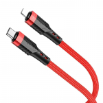 Borofone BU35 Influence datu pārraides un uzlādes vads | USB-C uz Lightning | 20W | 1.2m | sarkans