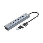 CONCEPTRONIC 7-pordiga USB-A3.0/-C jaotur-adapter 4xA3.0 + toiteplokk, hall